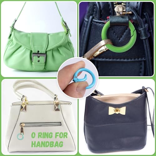 Spring O Rings,Round Keychain Carabiner Clips, Alloy Trigger Buckle DIY Accessories for Purse Keychains Keyrings Bag Lanyard Handbag