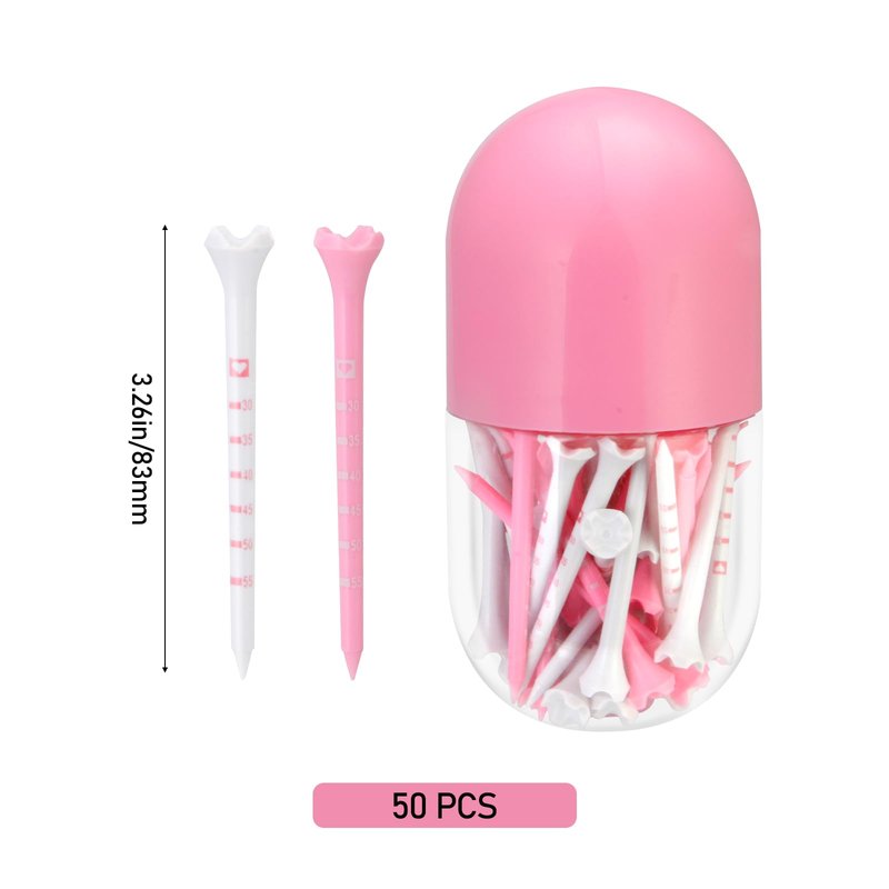 CATOSUM 50 Pcs Pink Golf Tees 2-3/4" - Funny Golf Accessories for Women, Durable and Stylish Golf Tees for Fun and Functional Play