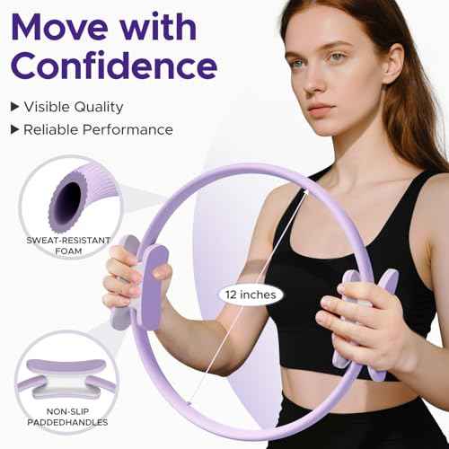 Pilates Ring Kit for Women, Pilates Equipment Accessories, Home Workout Set with Magic Circle, Mini Exercise Ball, Ankle Resistance Bands & Yoga Socks, for Fitness, Toning & Better Me Gifts