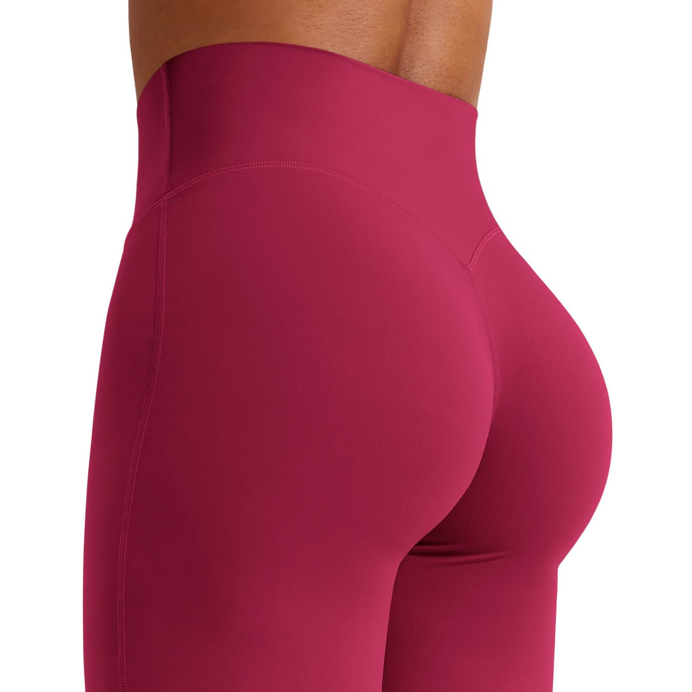 YEOREO Workout Leggings Womens No Front Seam Straight Leggings 31.5" High Waist Buttery Eddiy Gym Yoga Pants Ruby Red XL