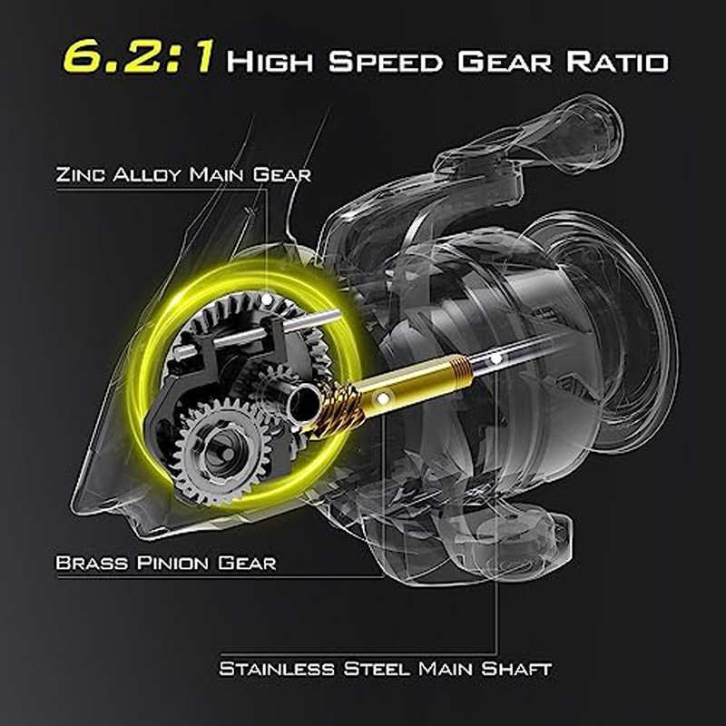 KastKing Skeet Reese Icon Spinning Reel, Carbon Rotor with Aluminum Body Fishing Reel, 6.2:1 Gear Ratio, 10 + 1 Stainless Steel Ball Bearings,17.6 Lbs Max Drag, TPE Handle Knobs