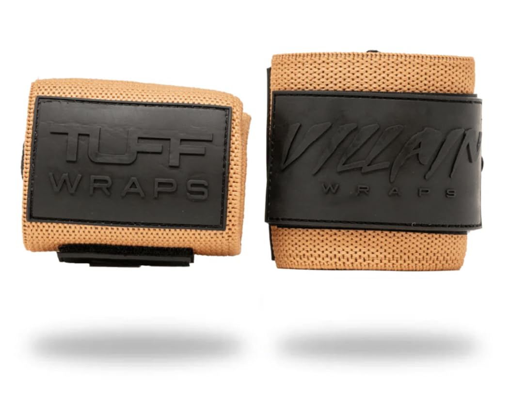 Villain 16" Wrist Wraps for Weightlifting & Powerlifting – Adjustable Support Straps for Men and Women – Ideal for Strength Training, CrossFit, Bodybuilding – Durable Comfort to Eliminate Wrist Pain - Sandstone