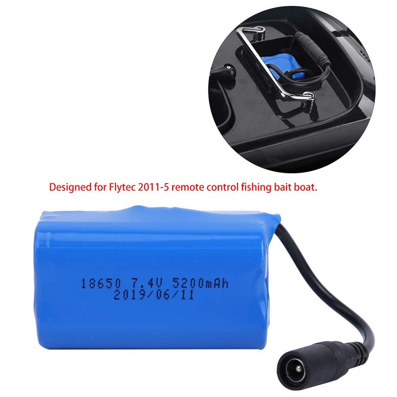 Alomejor RC Boat Battery, high Capacity Upgrade Long Lasting Fishing Bait Boat Battery for Anglers Recreational boaters Outdoor