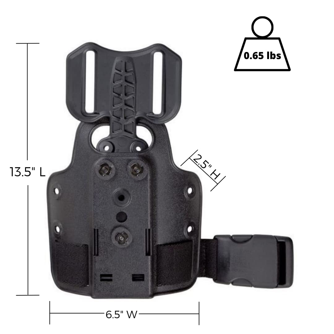 SAFARILAND Drop Flex Adapter with Single Strap Leg Shroud for Gun Holsters, Assembly Polymer,Black