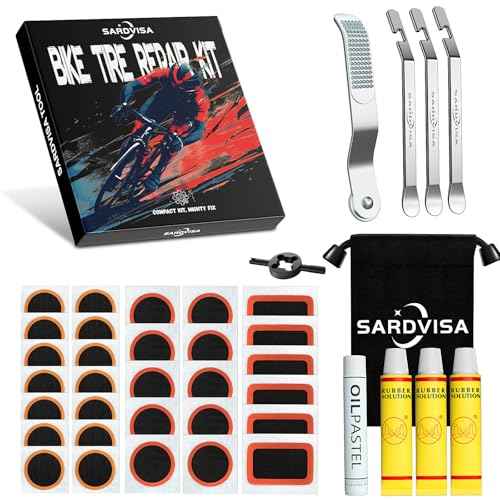 40 PCS Bike Tire Repair Kit, Bicycle Inner Tube Puncture Patch Kit with 30 PCS Tire Patches & 3 PCS Stainless Steel Tire Levers, Portable Bike Tire Patch Kit for Mountain and Road Bike