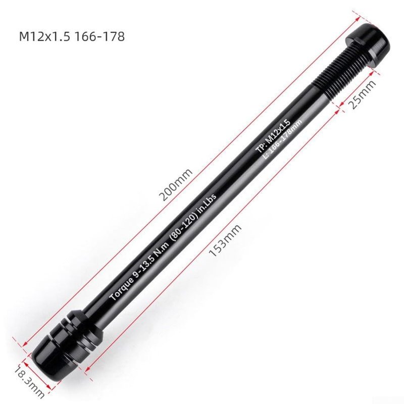 Bike Trainer Thru Axle, Aluminum Alloy Bike Trainer Quick Release Skewer Adjustable Bike Trainer Thru Axle Skewer for Road or Mountain Indoor Trainer(M12x1.5 166-178)