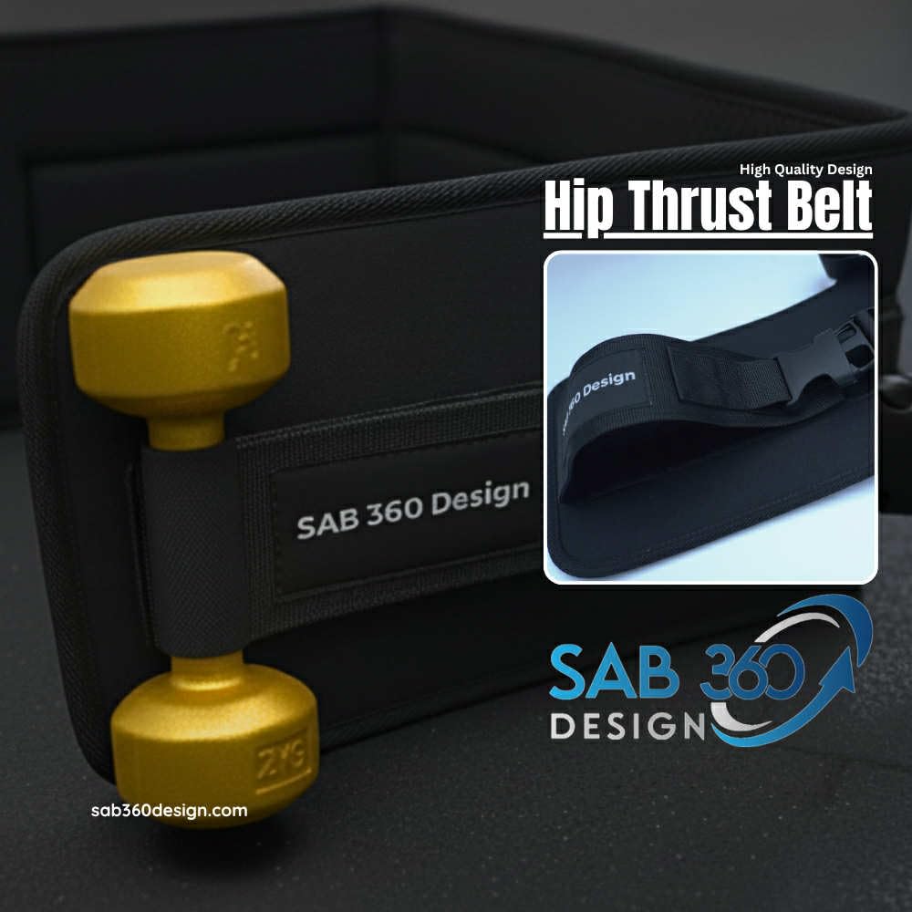 Hip Thrust Belt for Glutes – Adjustable Weightlifting Belt with Padded Support – Portable Booty Builder for Dumbbells, Kettlebells, and Plates – Home Gym Workout Gear for Men & Women