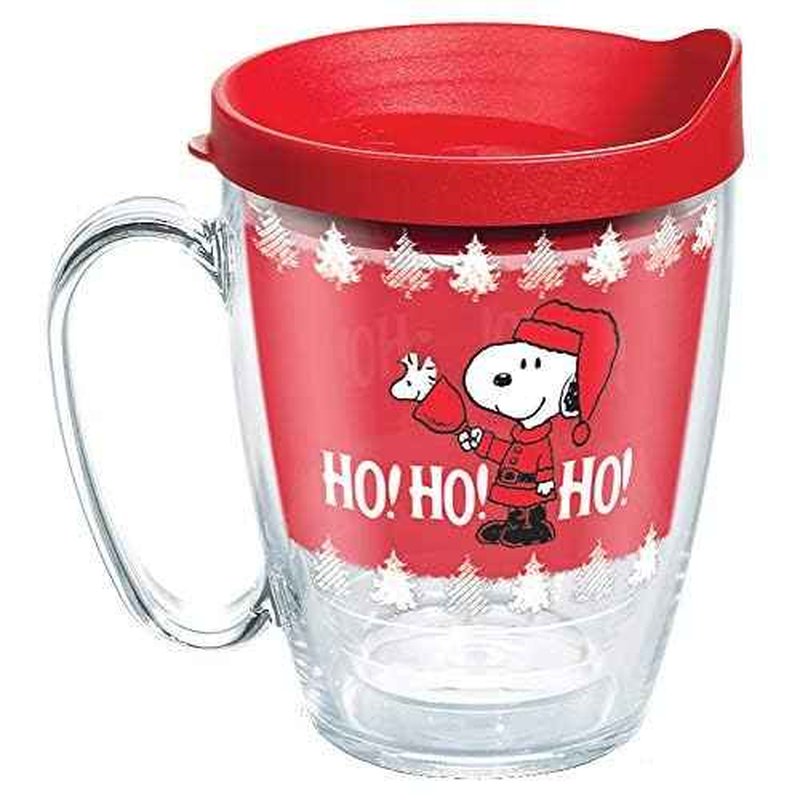 Tervis Peanuts - Ho Ho Ho Christmas Made in USA Double Walled Insulated Tumbler Travel Cup Keeps Drinks Cold & Hot, 16oz Mug, Classic