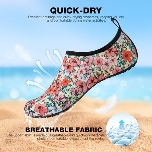 SIMARI Water Shoes Women Men Aqua Socks Beach Barefoot Quick Drying Aqua Aerobics Swim Pool Non Slip Outdoor Travel Essentials Surf River Lake Snorkeling Kayak Yoga Adult Youth