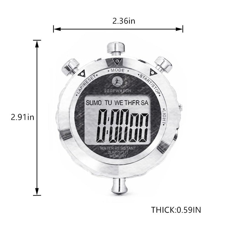 Metal Stopwatch with Backlight, 0.01 Second Timing Stopwatches Timer, 2 Lap Memory for Sports Coach Running Basketball