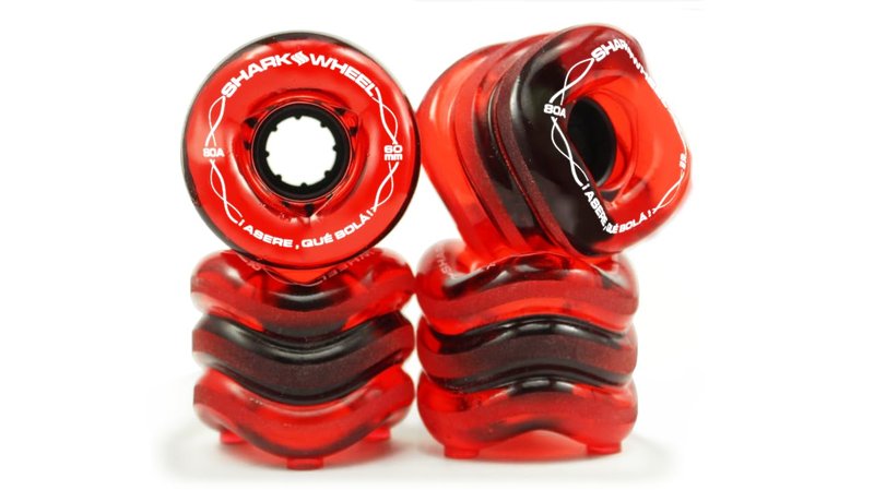 Shark Wheel 60mm, 80a Skateboard Wheels - Transparent Red