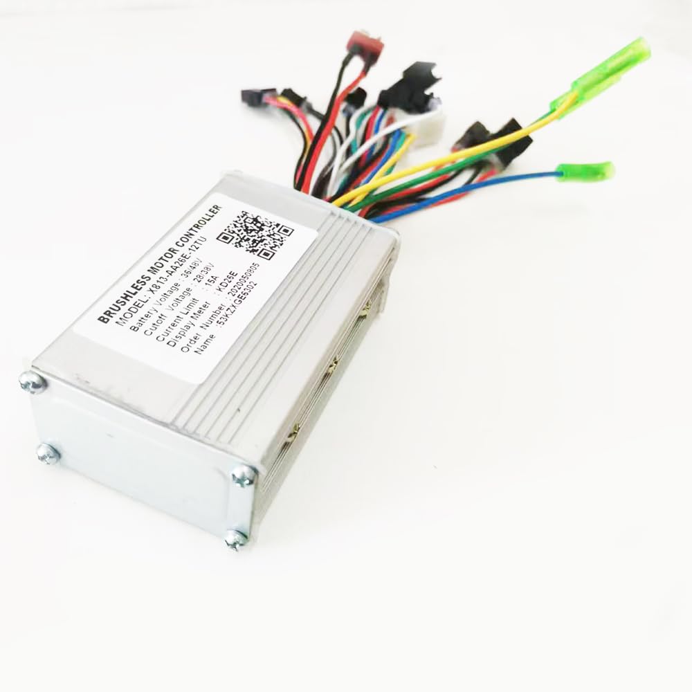 NULKOMMA Electric Bicycle Controller X813-AA26E-12TU DC36/48V 15A Brushless Motor Controller for E-Bike Scooter Mountain Bike