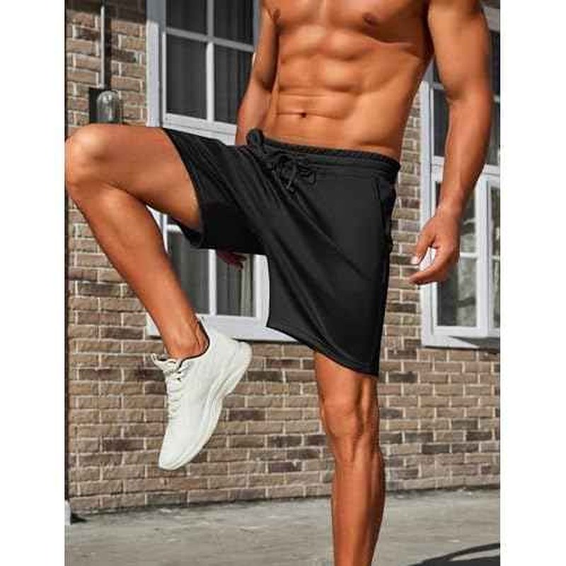 PINSPARK Mens Lounge Sweat Shorts, 7" Casual Elastic Waist Gym Workout Shorts with Drawstring