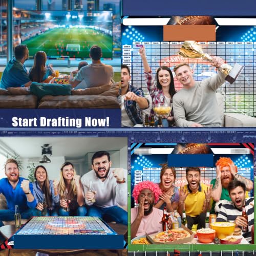 ROPODE Fantasy Football Draft Board Kit 2026-2027 - Red & Blue, Large 5.3x3.7 ft, 650+ Labels