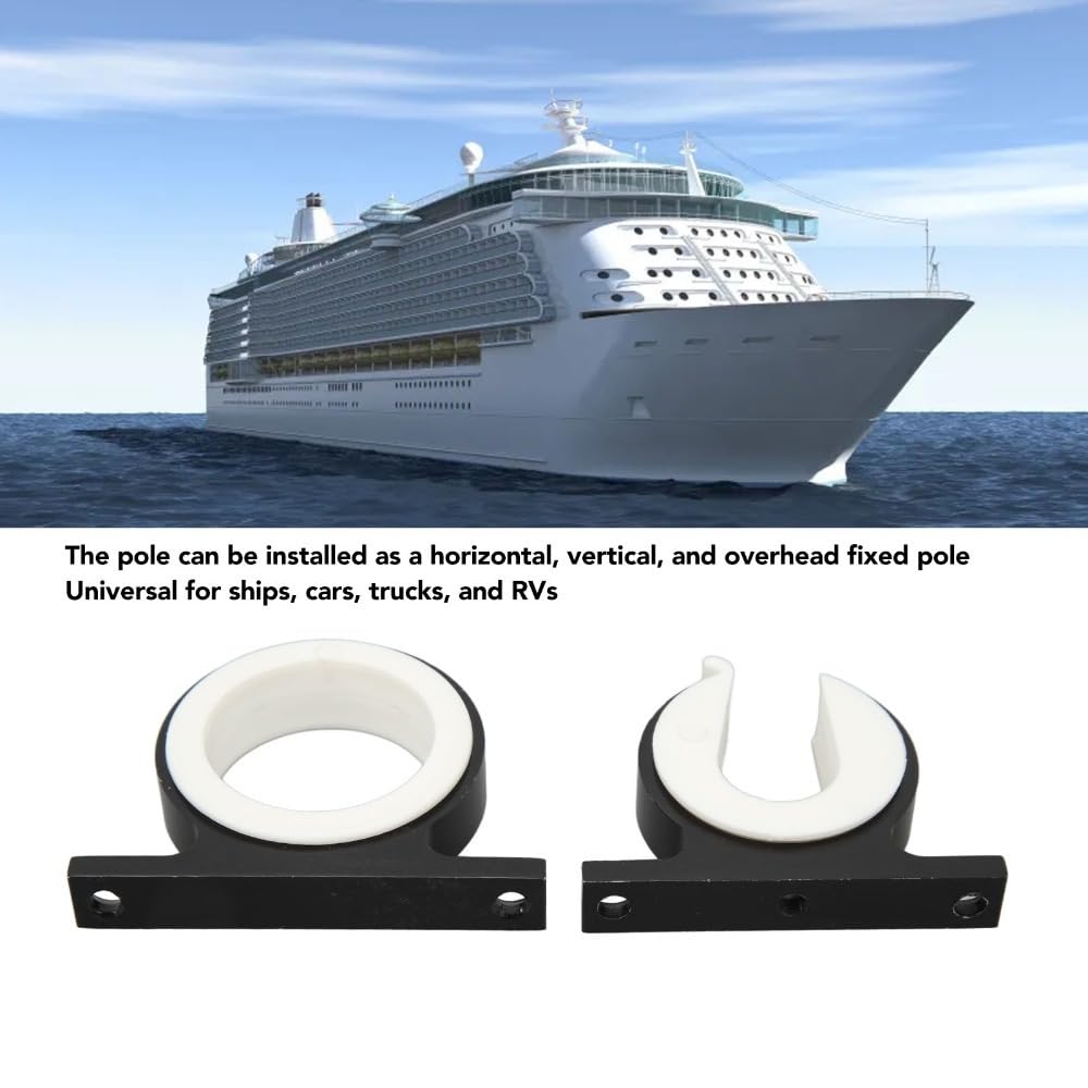 2 Pcs Aluminium Boat Mounted Holder Fishing Accessory Horizontal Vertical Fishing Rod Management Wall Mounted Holder for RVs Ships(3160AAB Black)