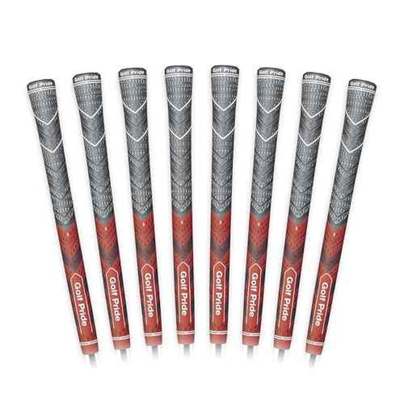 Golf Pride MCC Plus4 Golf Club Grip - All-Weather Hybrid Grip with Larger Lower Hand - Brushed Cotton Cord & Pebbled Texture - Standard - Red