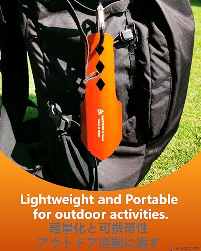 NACETURE Ultralight Backpacking Trowel Aluminum Shovel Small Potty Multitool with Longer Handle Design Essential for Hiking, Camping and Survival Bags (Orange 1 Pack)