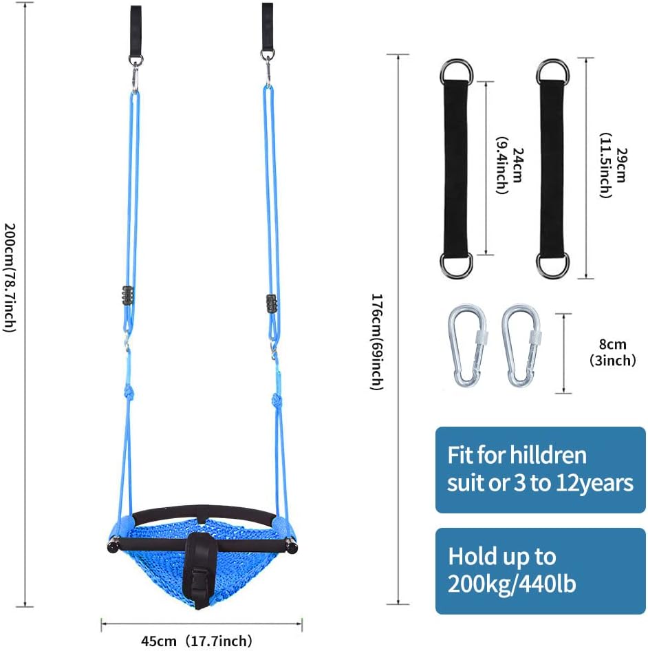 Toddler Swing - 2-in-1 Adjustable Seat with Heavy-Duty Ropes | Indoor/Outdoor Use (Blue)