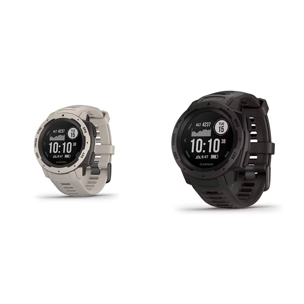 Garmin 010-02064-01 Tundra & 010-02064-00 Instinct, Rugged Outdoor Watch with GPS, Features Glonass and Galileo, Heart Rate Monitoring and 3-Axis Compass, Graphite