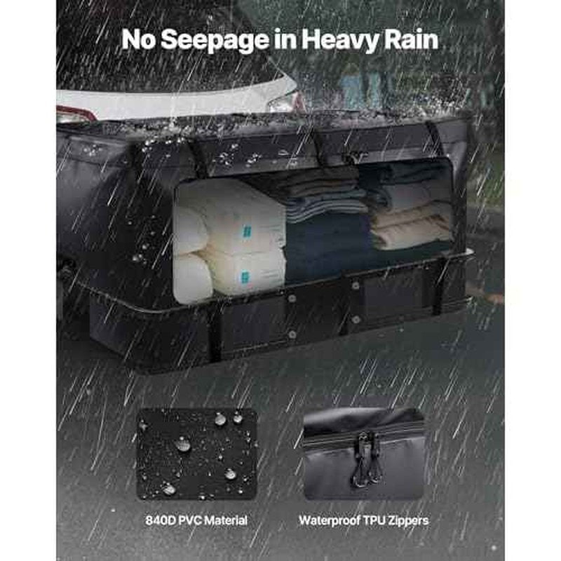 VEVOR Hitch Cargo Carrier Bag, Waterproof 840D PVC, 60.24 x 24.02 x 35.94 in (30 Cubic Feet), Heavy Duty Cargo Bag for Truck Bed Storage with Reinforced Straps, Suitable for Car SUV Vans Hitch Basket