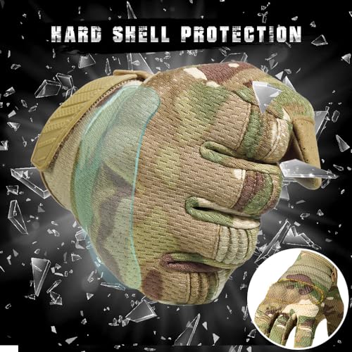 AXBXCX Tactical Gloves for Men Breathable Flexible Touch Screen Full Finger Gloves for Airsoft Paintball Motorcycle Cycling Hunting Camping Camouflage M