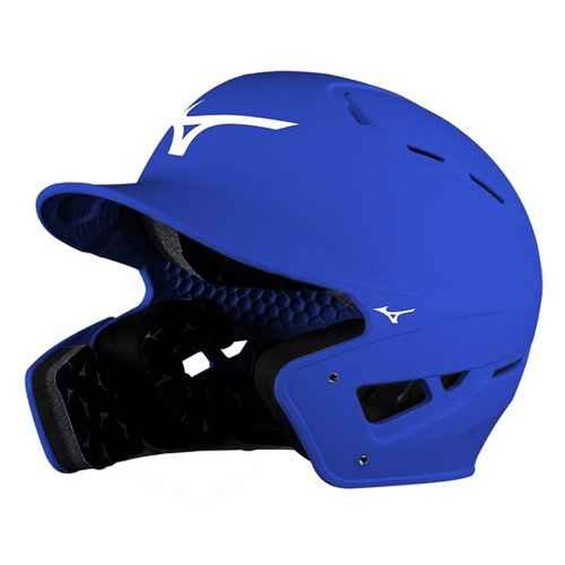 Bundle of Mizuno B6 Adult Baseball Batting Helmet, Royal, Large/X-Large + Mizuno Batters Face Protector, Royal, Left Hand Batter