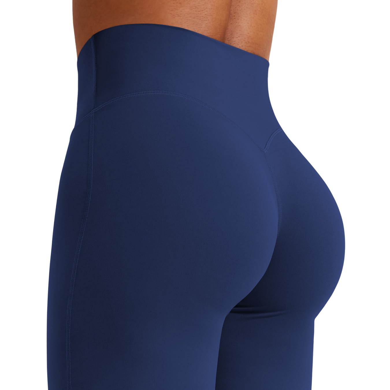 YEOREO Workout Leggings Womens No Front Seam Straight Leggings 31.5" Thin Fleece High Waist Buttery Eddiy Gym Yoga Pants Navy Blue S