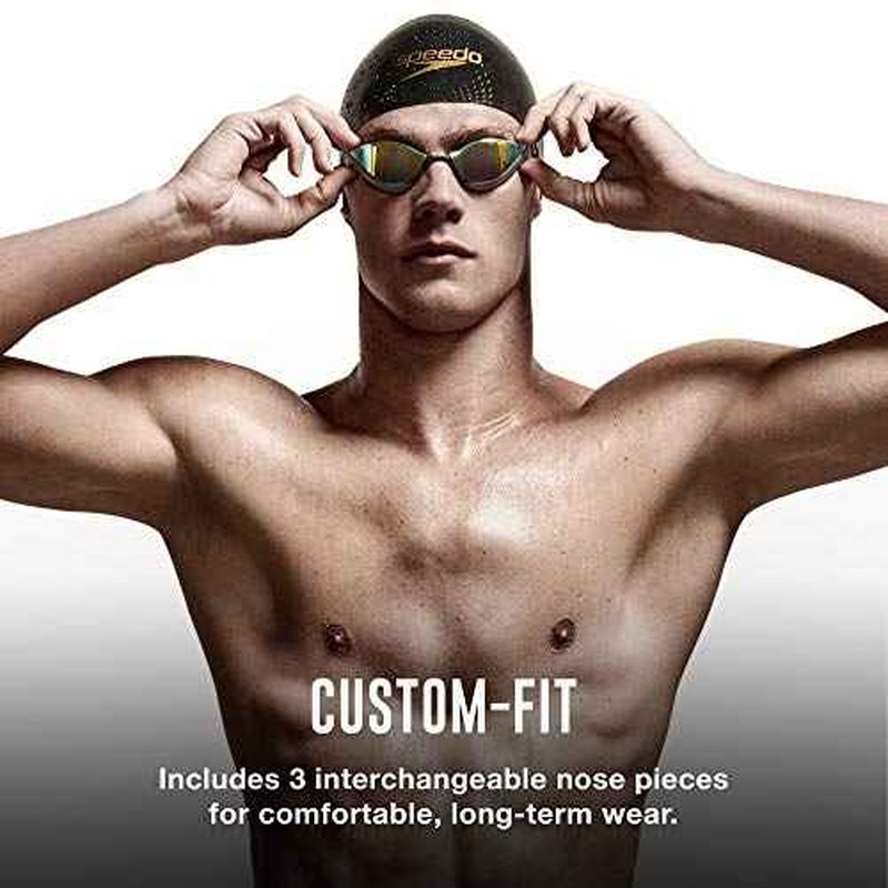 Speedo unisex-adult Swim Goggles Mirrored Fastskin Pure Focus