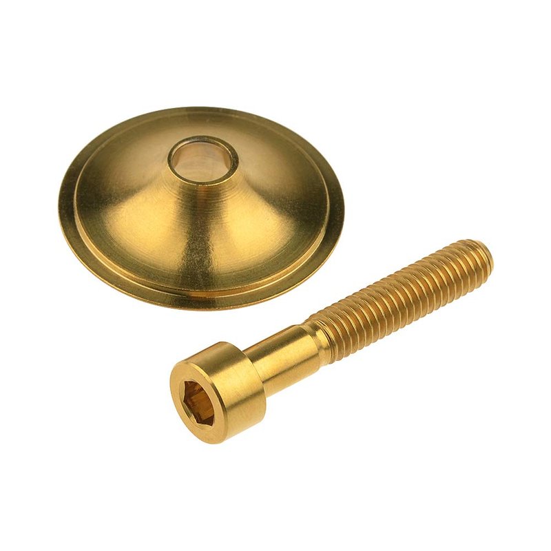 Wanyifa Ti Titanium Headset Stem Top Cap 1-1/8" with Titanium Bolt M6 x 35mm