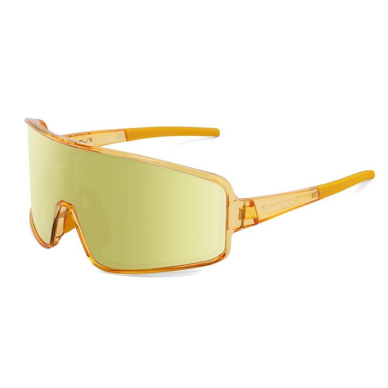 FUOFEN Polarized Shield Sports Sunglasses for Men Women For Golf, Running,Tennis,cycling, Gold Single Lens Wrap around Eyewear