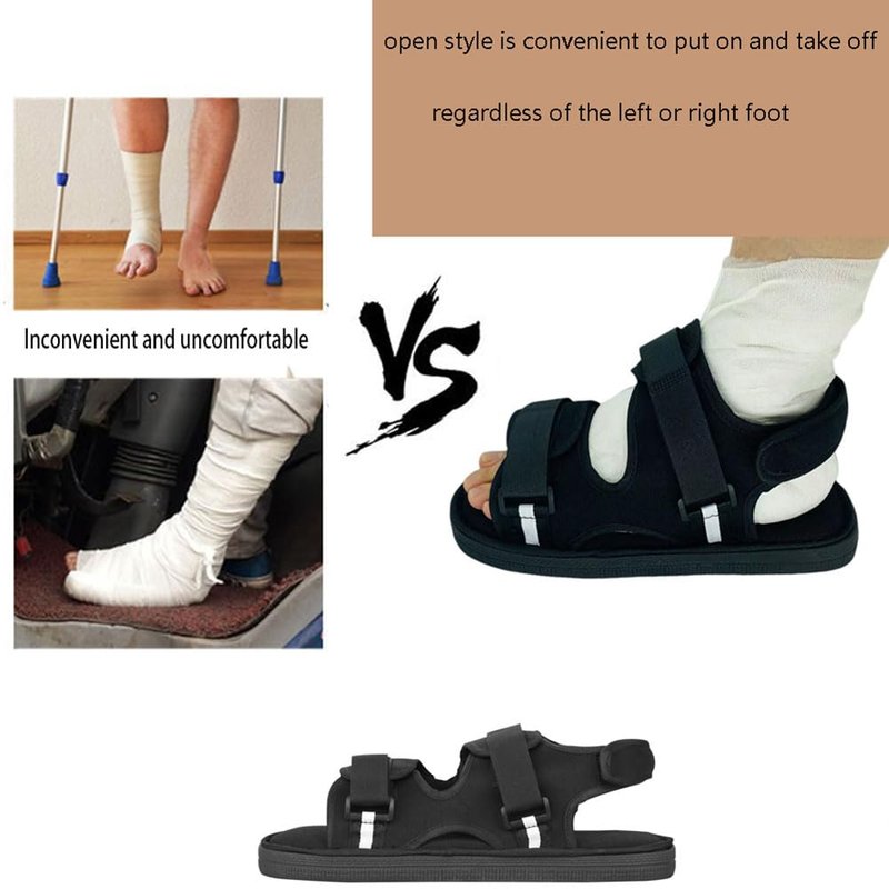 XGOPTS Post Op Shoe Broken Toe Open Walking Shoe Shoe Walking Boot Cast Boot Post-op Shoe for Broken Foot Adjustable Straps for Post Surgery Fractured Foot Ankle Injures Support