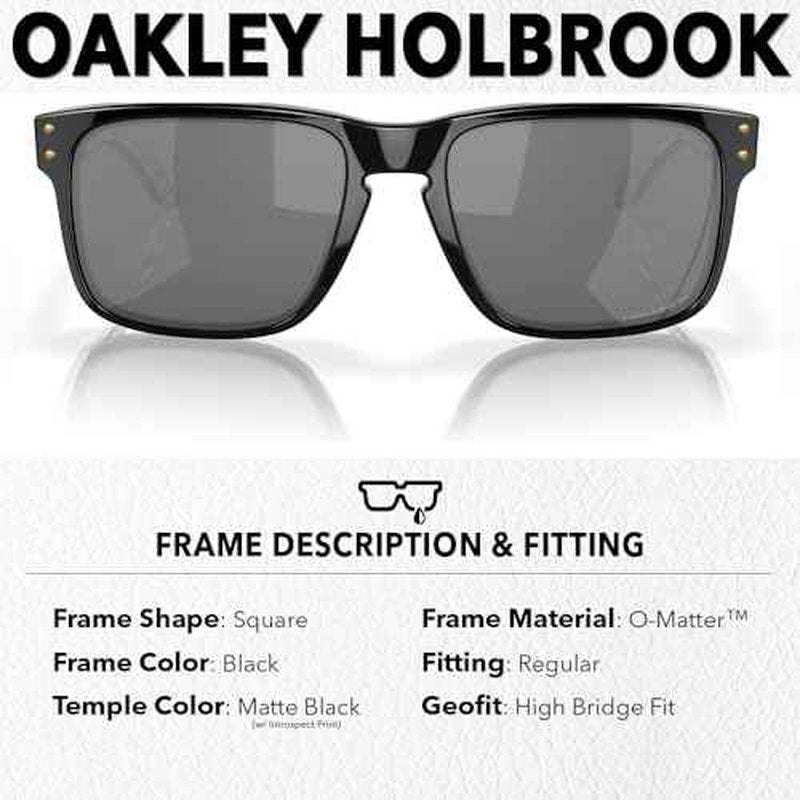Oakley OO9102 HOLBROOK Square Sunglasses for Men - High Bridge Fit - USA Flag Cleaning Kit and Leash - PREMIUM BUNDLE