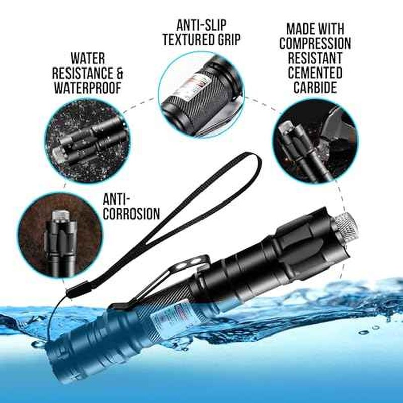 HITEKK High Power Green Laser Pointer | Tactical Green Laser Pointer | Single Press On/Off Tactical Lazer Pointer | Rechargeable Long Range Lazer Pointer and Carrying Case