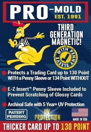 Pro-Mold Magnetic Card Holders - 130pt 3rd Generation Display Box (18 Count) with E-Z Insert Sleeve & Arrowhead Corners