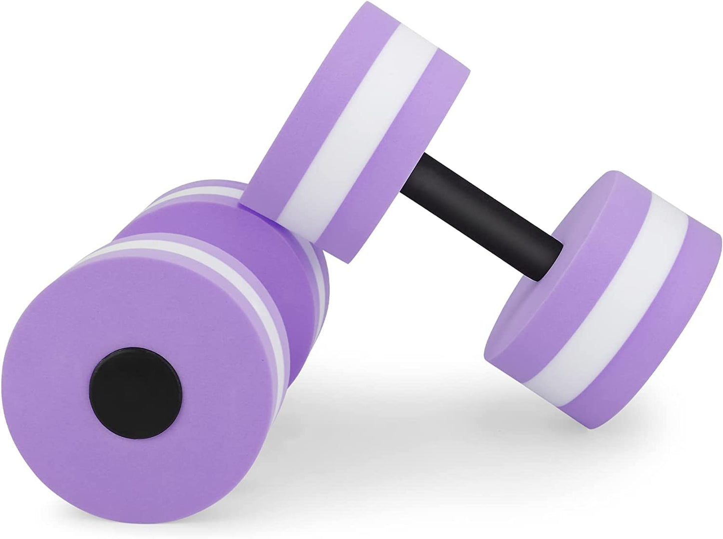 ActionEliters Aquatic Dumbells, 2PCS Water Aerobic Exercise Foam Dumbbell Pool Resistance, Detachable Water Aqua Fitness Barbells Hand Bar Exercises Equipment for Weight Loss, Purple