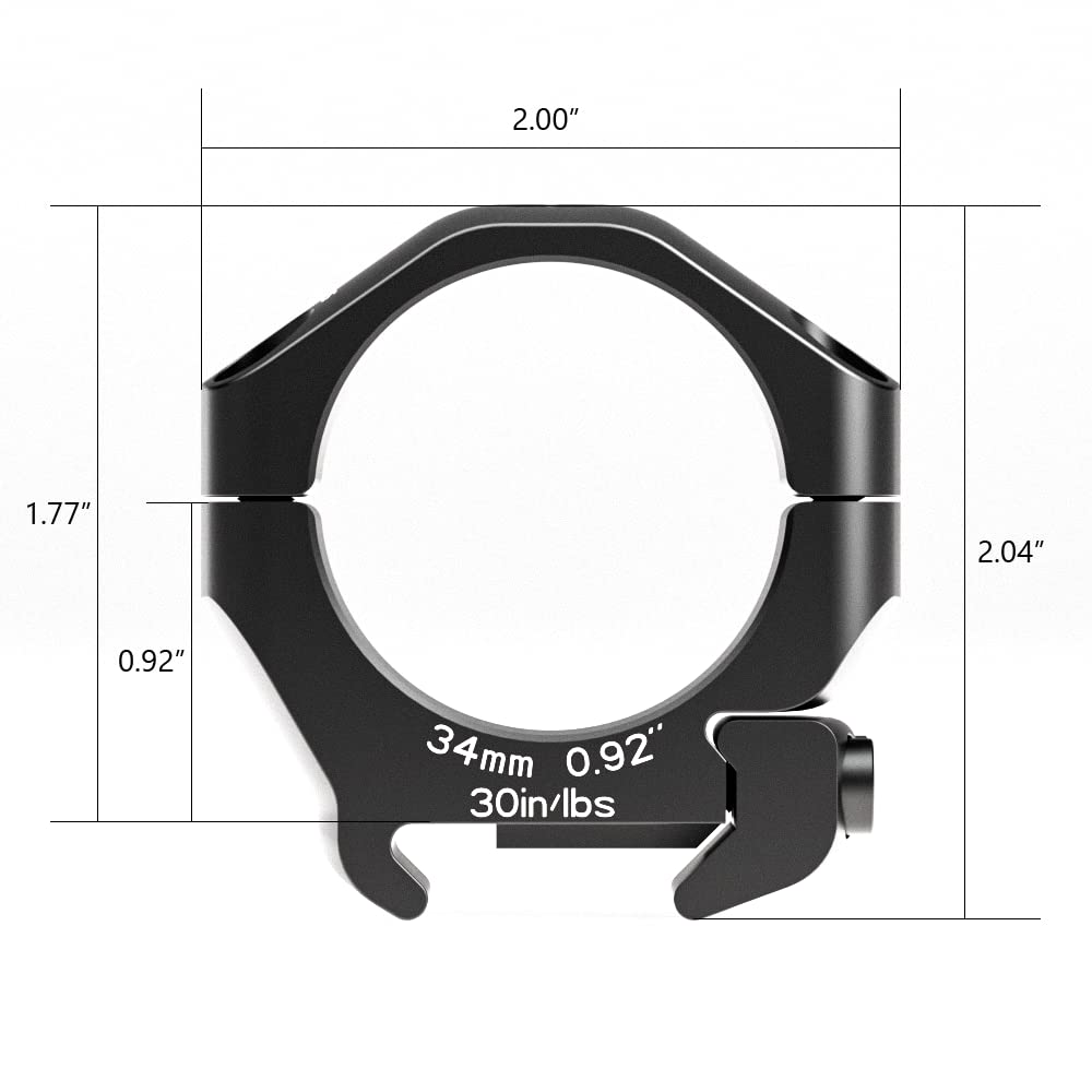 Arken Optics Halo Scope Rings Precision Picatinny Riflescope Mounts(34mm, High)