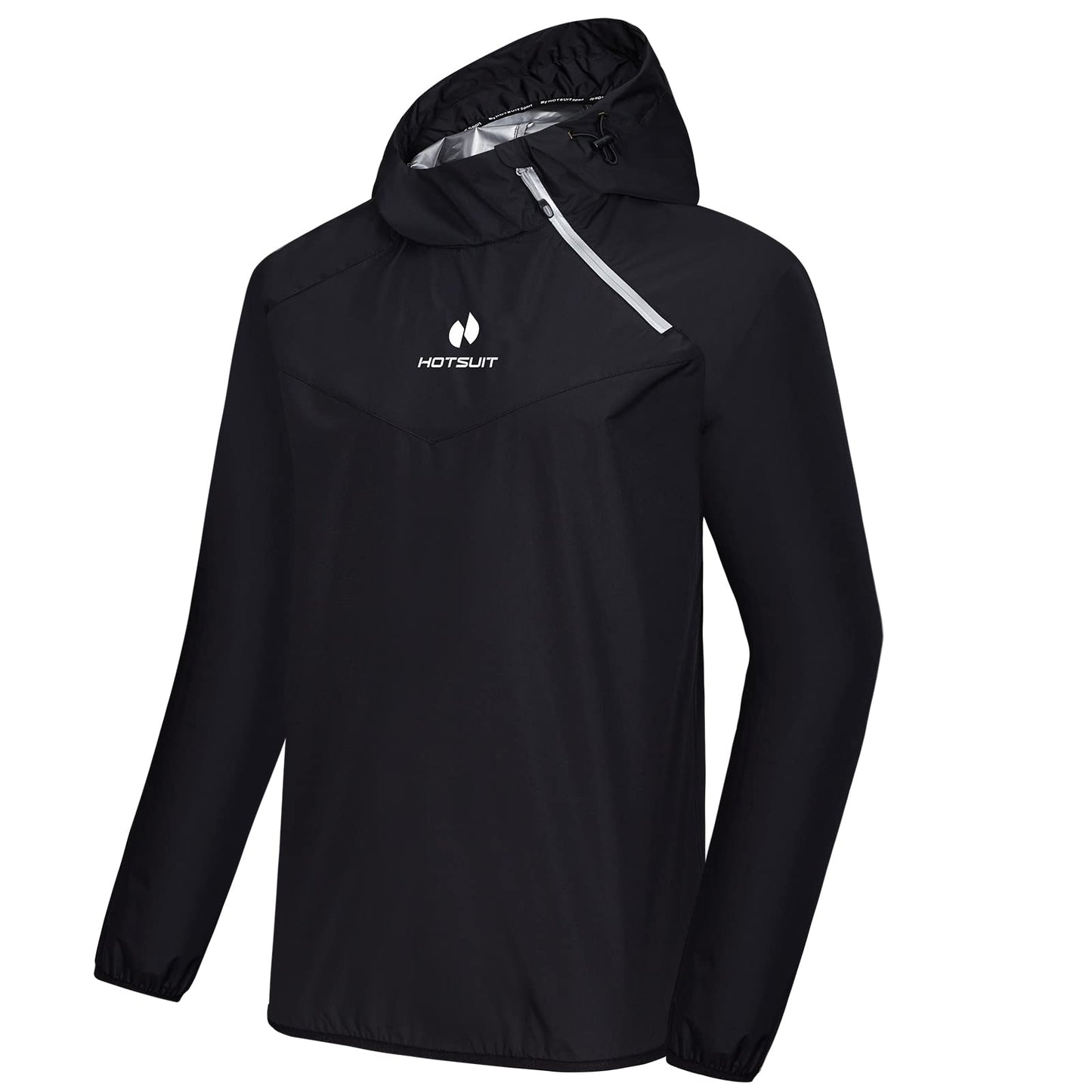 HOTSUIT Sweat Suits Sauna Suit Men Weight Loss Gym Exercise Workout Jacket, Black, 5XL