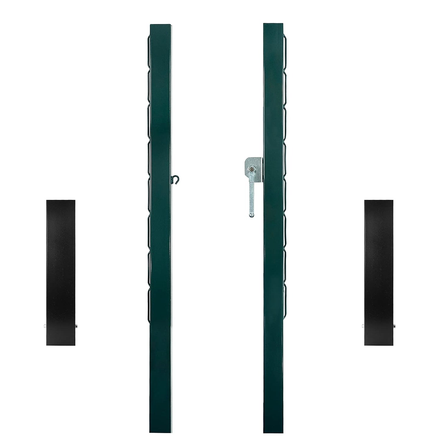 Aoneky Tennis Net Posts Set, Square Steel Posts with 800lb Upgraded Hand Crank Reel & 20" Ground Sleeves, for Permanent or Portable Court Setup