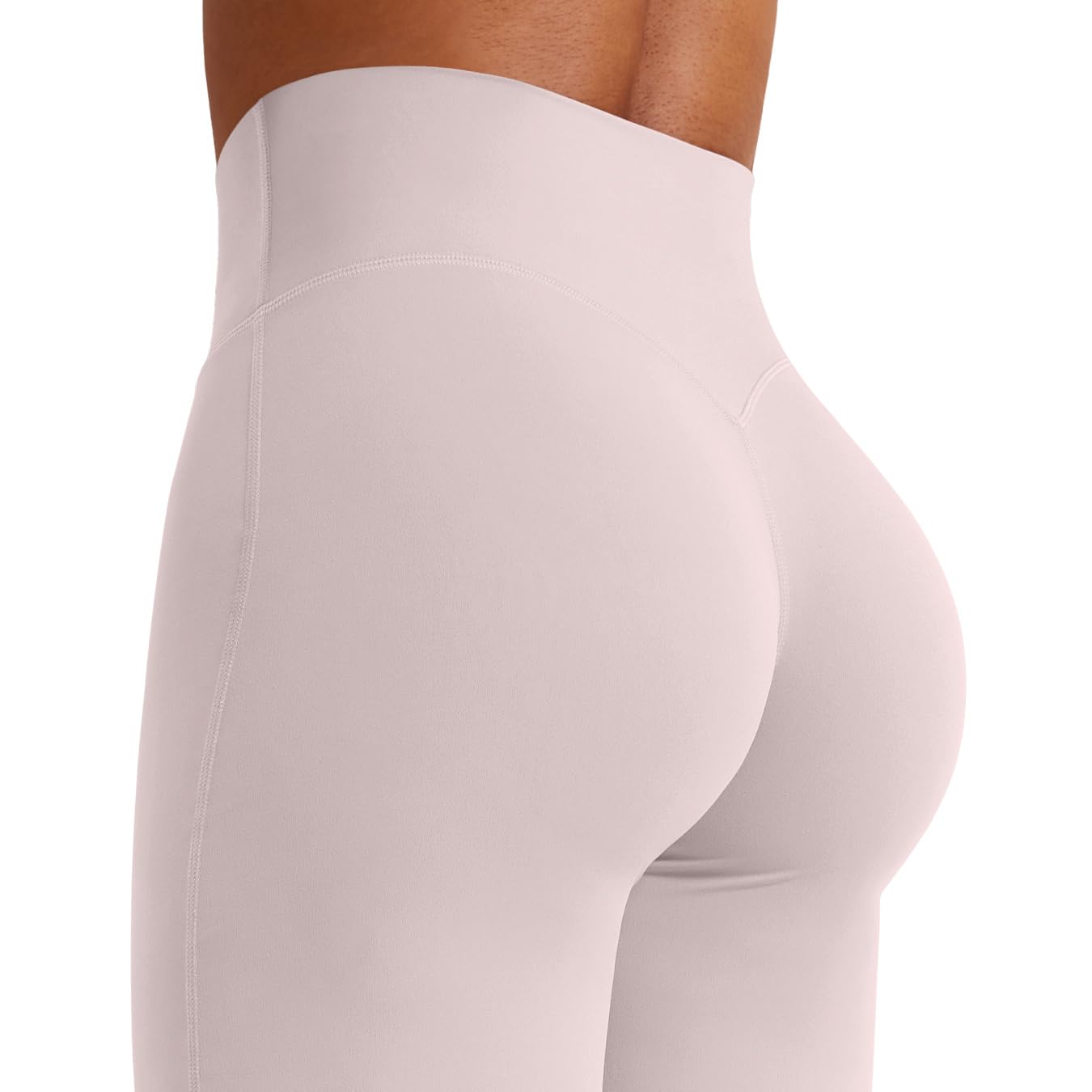 YEOREO Workout Leggings Womens No Front Seam Straight Leggings 33" High Waist Buttery Eddiy Gym Yoga Pants Dusty Pink M