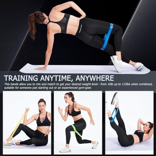 Professional Resistance Bands. Latex-Free, Work Out Bands, Stretch Bands for Working Out Women or Men, Exercise Bands Set for Physical Therapy (Colour Set (10 Pcs))