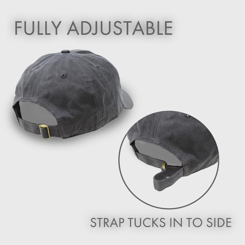 Waxed Canvas Hat – Adjustable Unstructured Cap for Men & Women, Durable, Weather-Resistant, Timeless Style (US, Alpha, One Size, Charcoal)