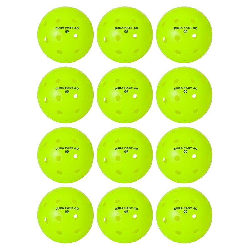 Dura Fast 40 Pickleballs | Outdoor pickleball balls | Neon | Dozen/Pack of 12 | USAPA Approved and Sanctioned for Tournament Play, Professional Perfomance
