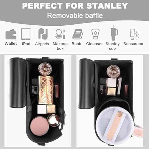 Stanley Cup Purse, Crossbody Bag with Water Bottle Holder, Adjustable Women Shoulder Strap for Stanley Cup Tumbler 40 oz