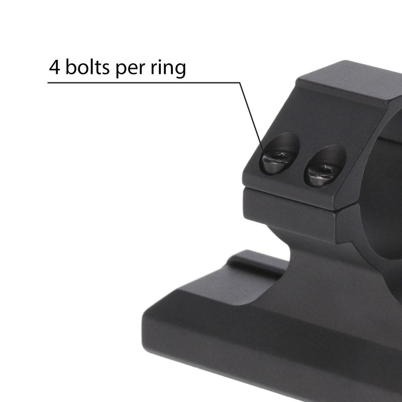 TRUGLO Tactical Hunting Shooting Versatile Durable One-Piece Picatinny Style Scope Mount with Rings - 1 Inch