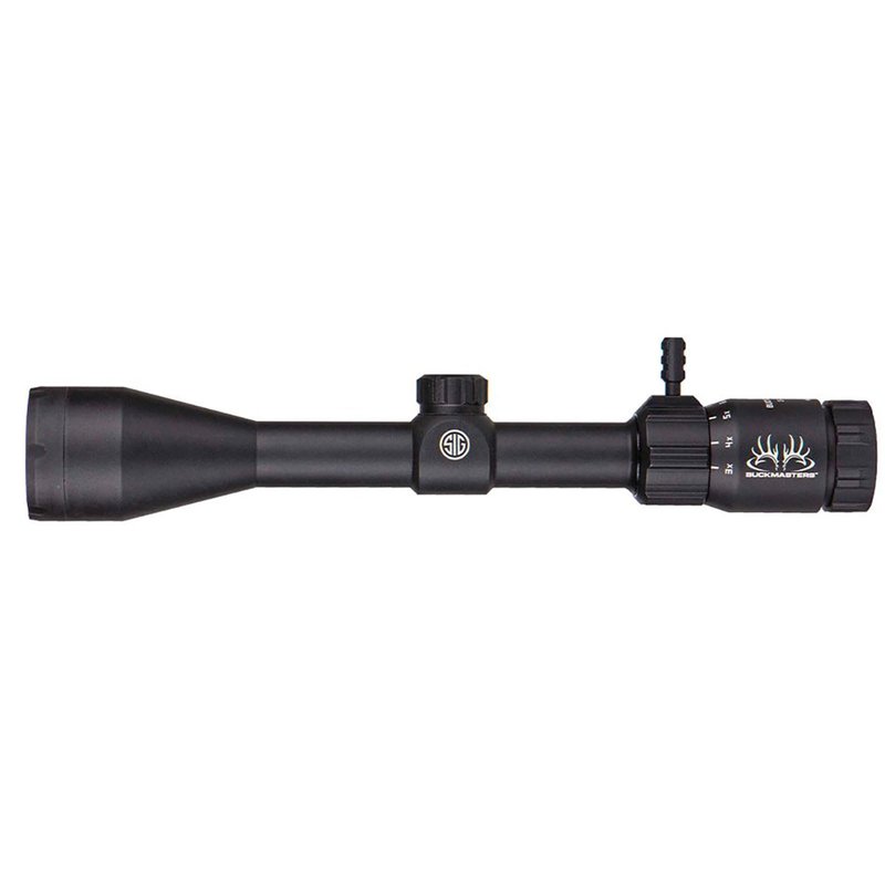 SIG SAUER Buckmasters 3-12x44mm 1" Tube Second Focal Plane/SFP/F2 Durable Shockproof Waterproof Fogproof Black Riflescope, Buckmasters BDC Reticle, Flip-Back Lens Covers Included