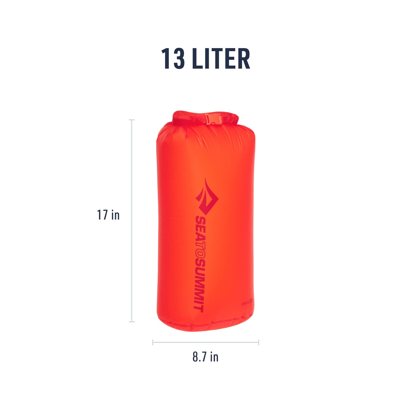 Sea to Summit Ultra-Sil Dry Bag, Ultralight Waterproof Dry Storage, 13 Liter, Spicy Orange