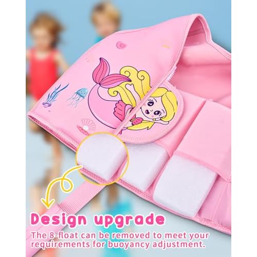 Kids Swim Vest, Toddler Swim Jacket for 20-30-50lbs Boys Girls, Toddler Floaties with Adjustable Safety Strap for Pool, Beach, Boating, Learn to Swim