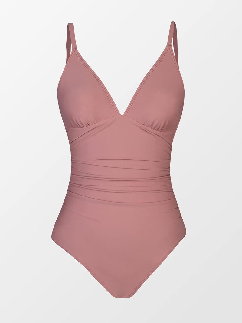 CUPSHE Women's One-Piece Swimsuit - Tummy Control V-Neck Bathing Suit for Flattering Fit