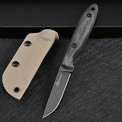 SDOKEDC Knives DC53 Steel Tactical Fixed Blade Knife with kydex sheath for Men EDC Outdoor Camping Survival Hunting (Black G10 handle)