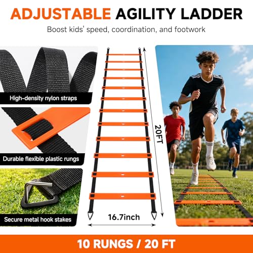 Black Orange 2 Pack Kids Soccer Goals 4x3 ft Pop Up Set with Accessories